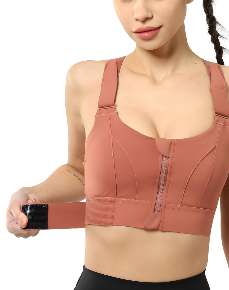 Adjustable High Support Sports Bra – Nova-Beige-S-The Livary