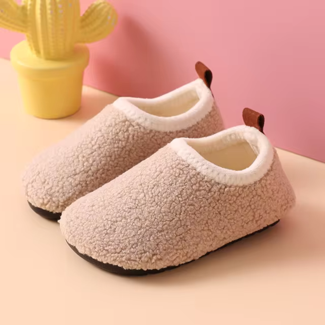 Warm children's slippers – SnuggleSteps-Beige-24-25-The Livary