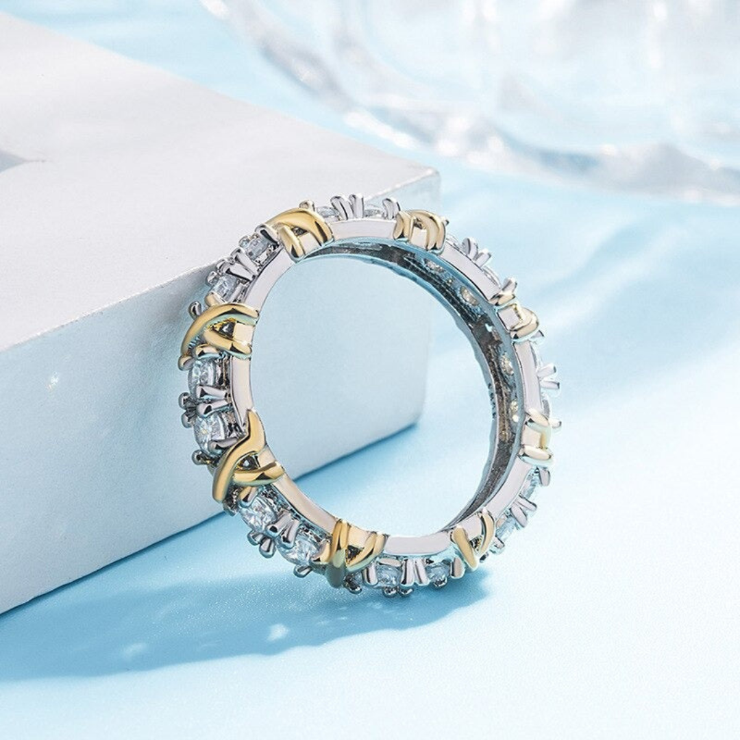 Platinum Love Cross Ring - Auryn-15-The Livary