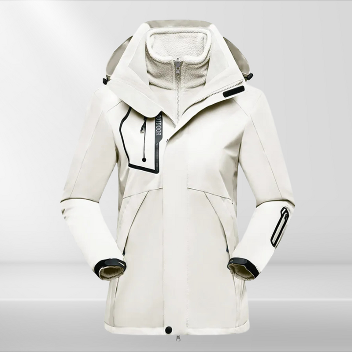 3-in-1 Outdoor Jacket for Women - Romy-White-M-The Livary