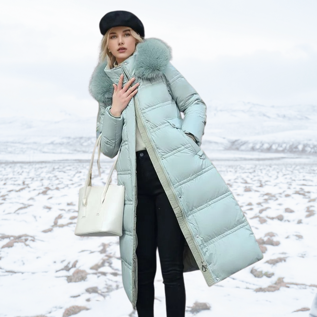 Luxury Faux Fur Winter Coat for Women - Amara-Light blue-S-The Livary
