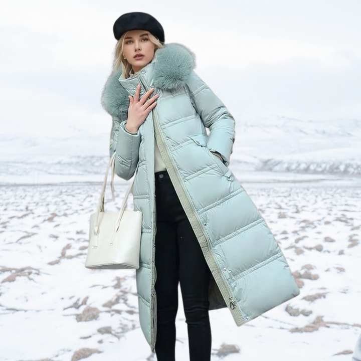 Luxury Faux Fur Winter Coat for Women - Amara-Light blue-S-The Livary