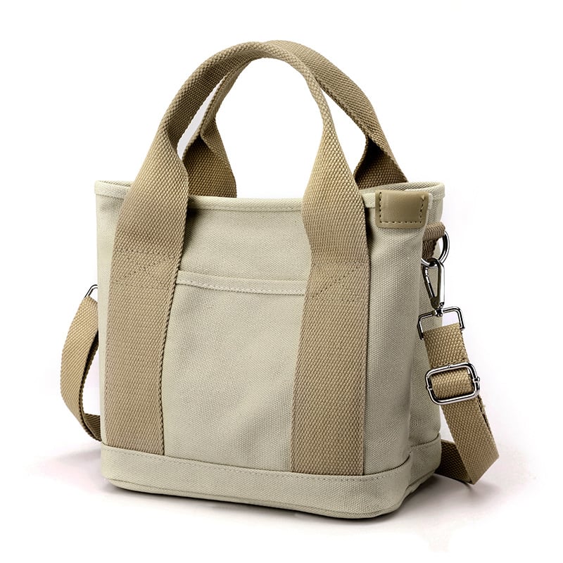 Canvas Tote Bag - Nia-Beige-The Livary
