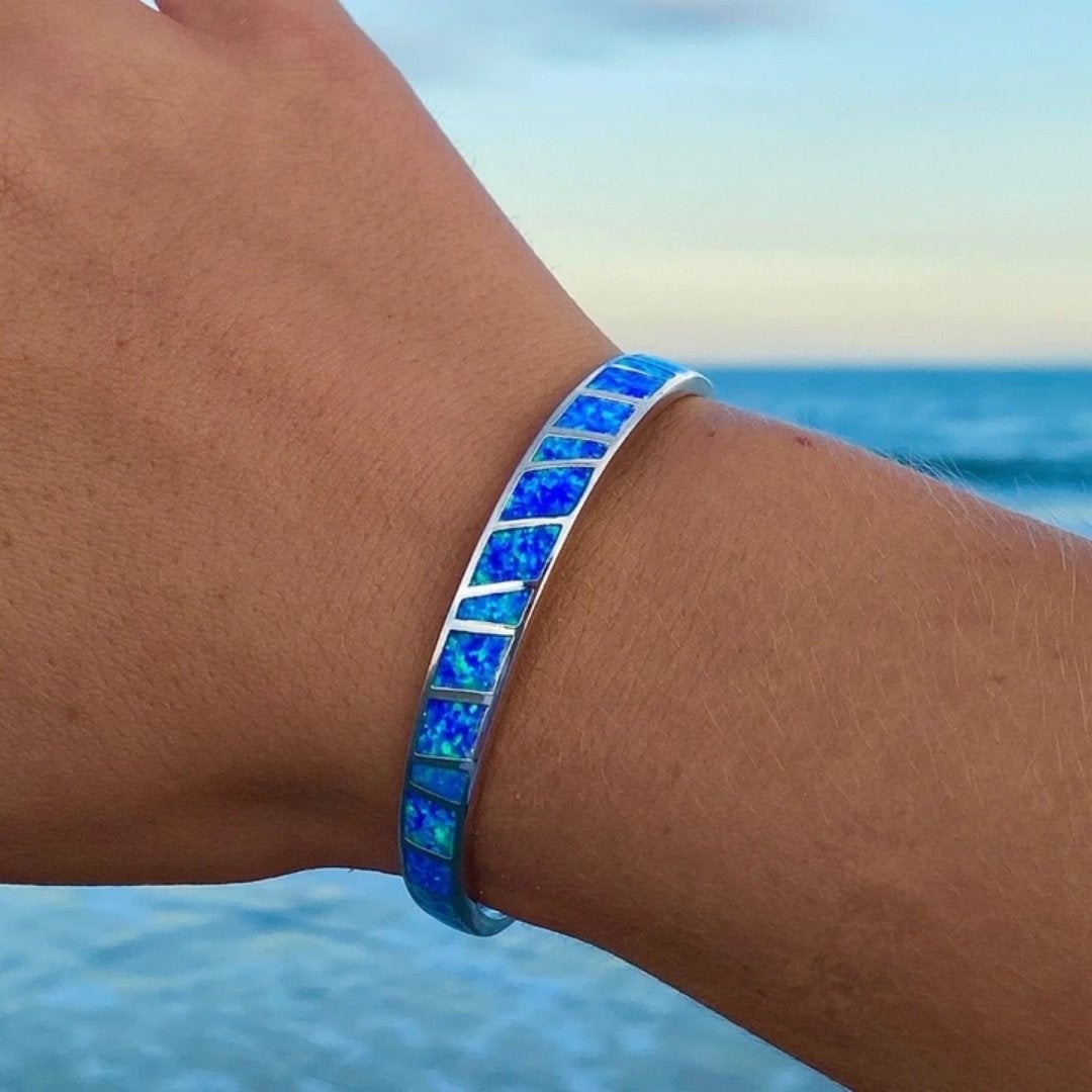 Blue and Silver Opal Bracelet - Isola-The Livary