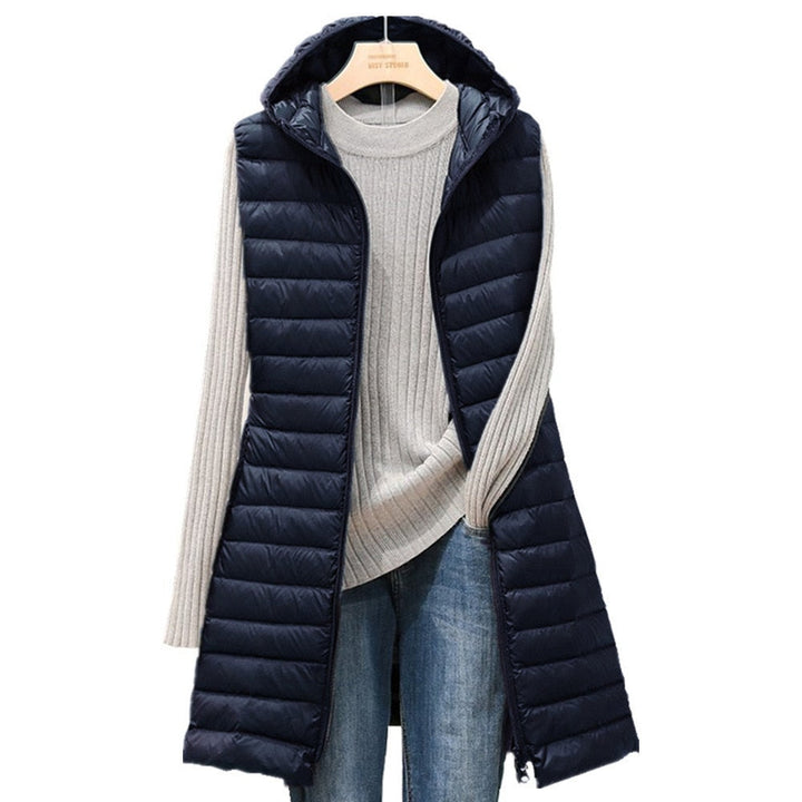 Comfortable Long Women's Gilet - Rianne-Dark blue-S-The Livary