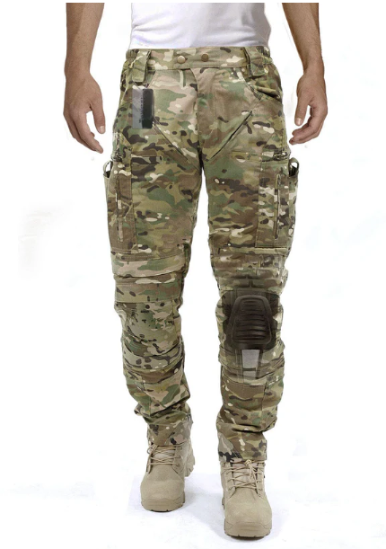 Functional Men's Cargo Trousers with Knee Protection – Bram-Green B-S-The Livary