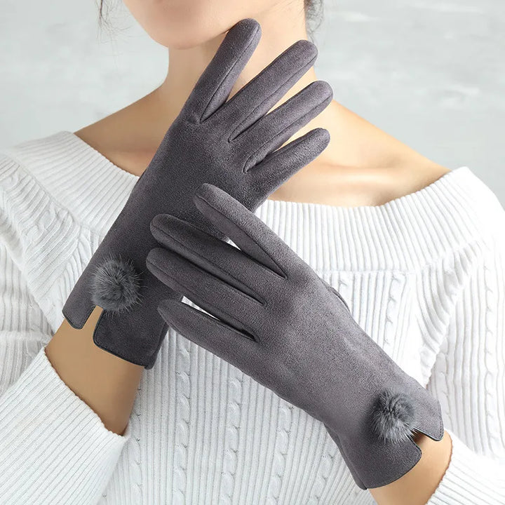 Stylish Autumn and Winter Gloves for Women - Amelia-Grey 2-The Livary