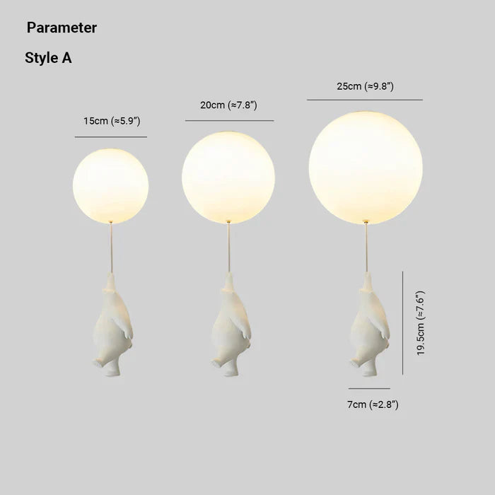 Children's Ceiling Lamp with Bear and Balloon - CloudBear