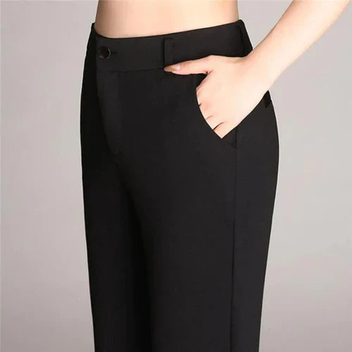 Slim Fit Flared High Waist Trousers – Mila-Black-S-The Livary
