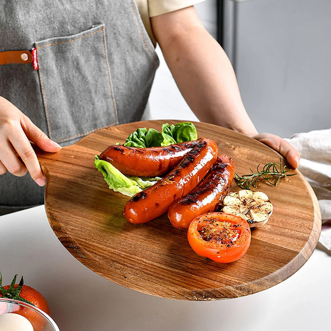 Round Cutting and Serving Board made of Acacia Wood - Sienna-The Livary