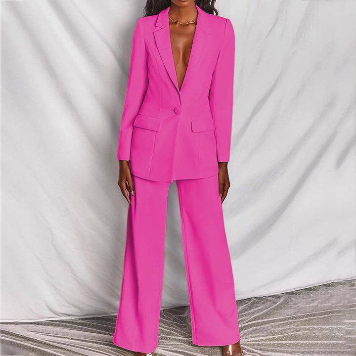Stylish Blazer and Trouser Set - Ariane-Pink-S-The Livary