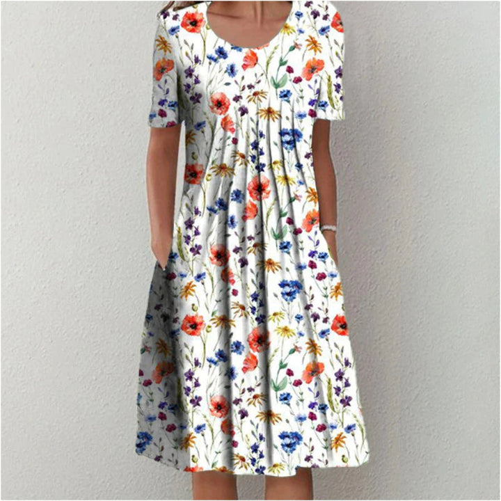 Chic Summer Dress - Luna-White-Red-S-The Livary