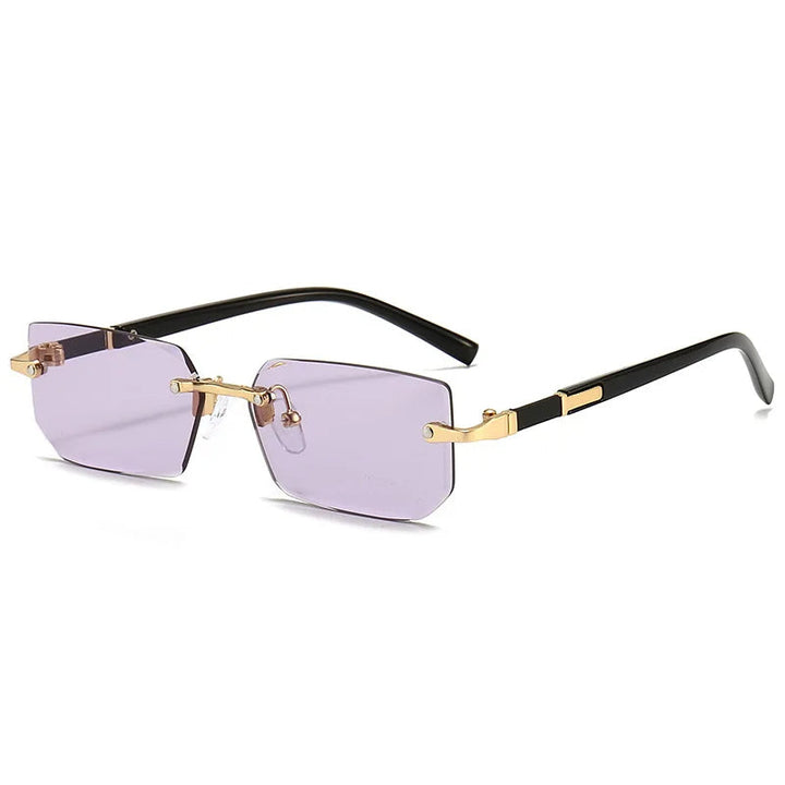 Stylish rectangular sunglasses without a frame for women - KlaraView-Purple-The Livary
