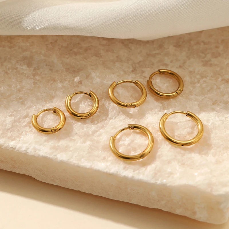 Refined Hoop Earrings - Sophia-Gold-0.31 in-The Livary