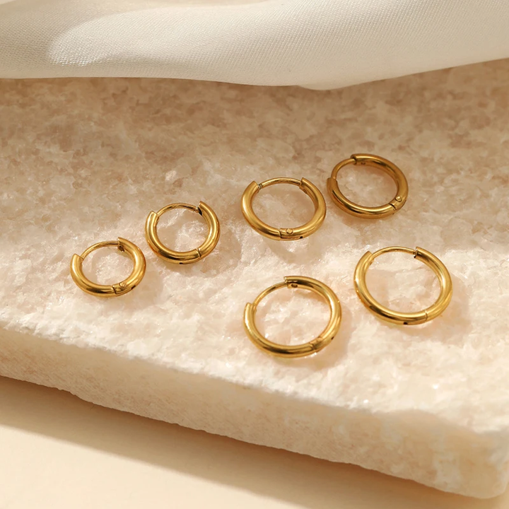 Refined Hoop Earrings - Sophia-Gold-0.31 in-The Livary
