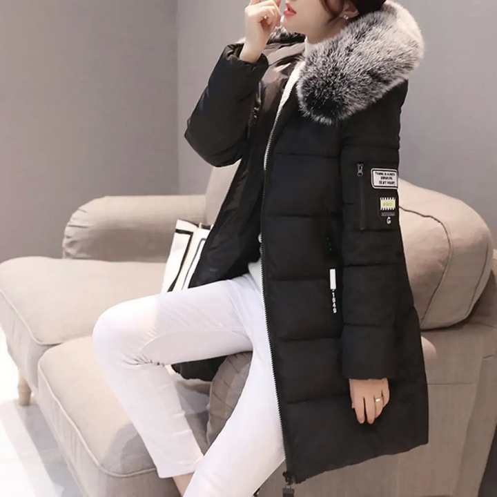 Comfortable Windproof Ladies Winter Jacket - Elinora-White-M-The Livary