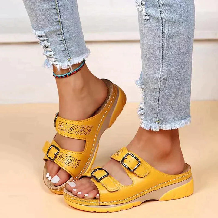 Orthopaedic comfort sandals for women - Elena-Yellow-2.5-The Livary