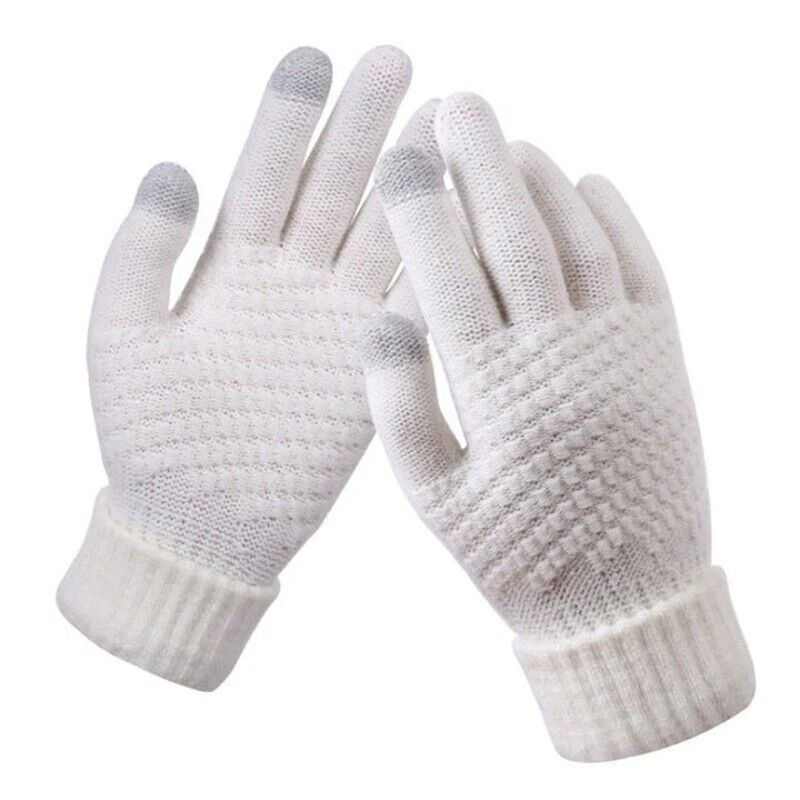 Knitted Touchscreen Gloves for Women - Amara-White-The Livary