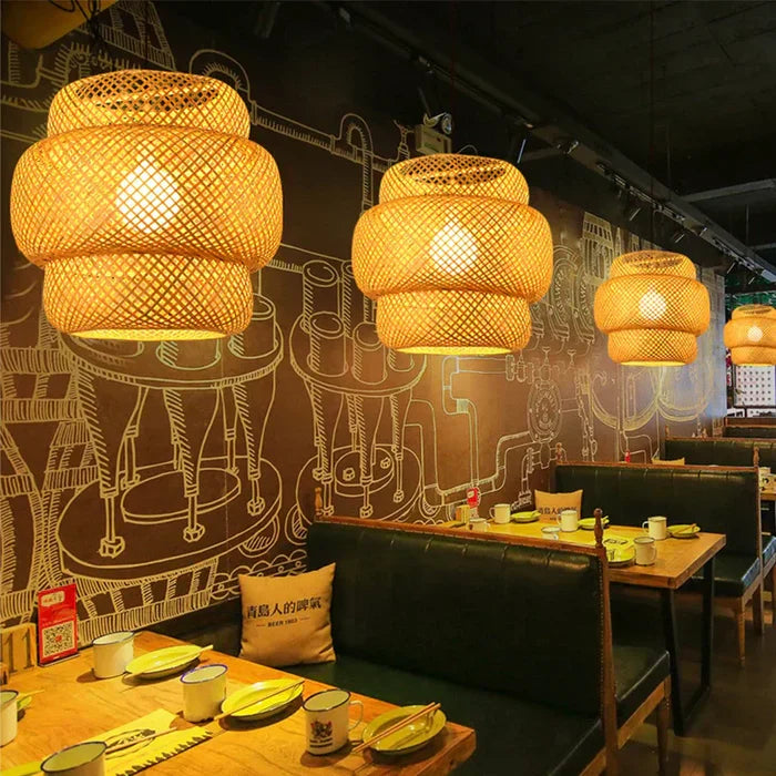 Handmade Rattan Pendant Lamp - RayaLicht-A- 40 cm-The Livary