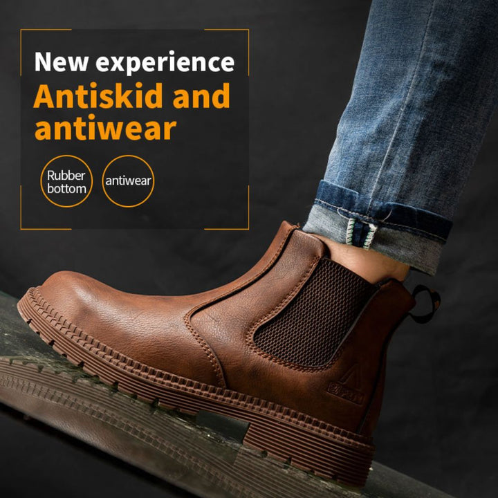 Waterproof Leather Work Boots - Sigvard-Camel-6.5-The Livary
