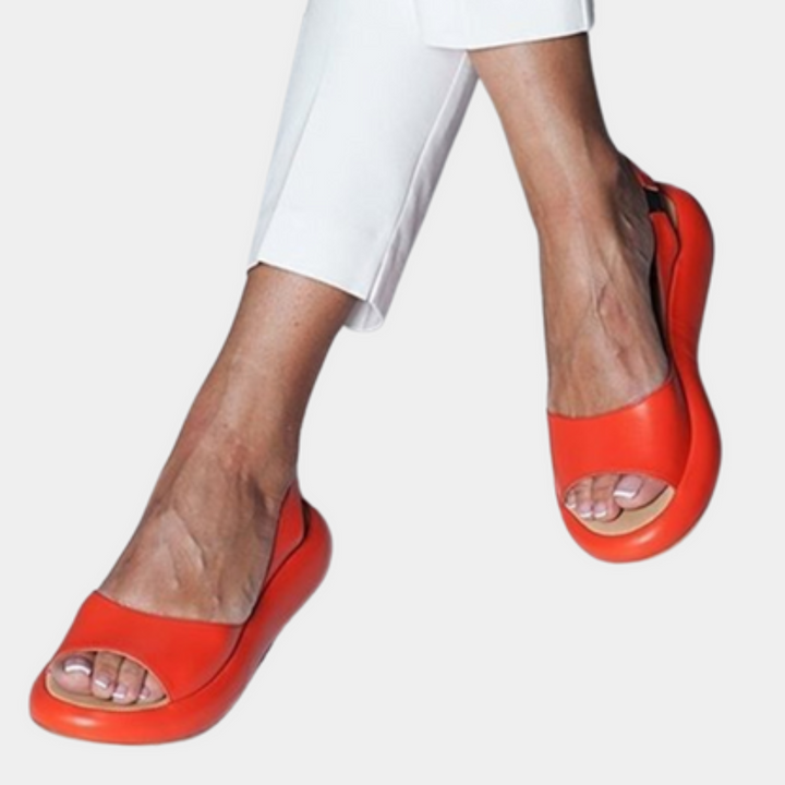 Comfortable ladies' summer shoes with a thick sole – Tilda-Orange-2.5-The Livary