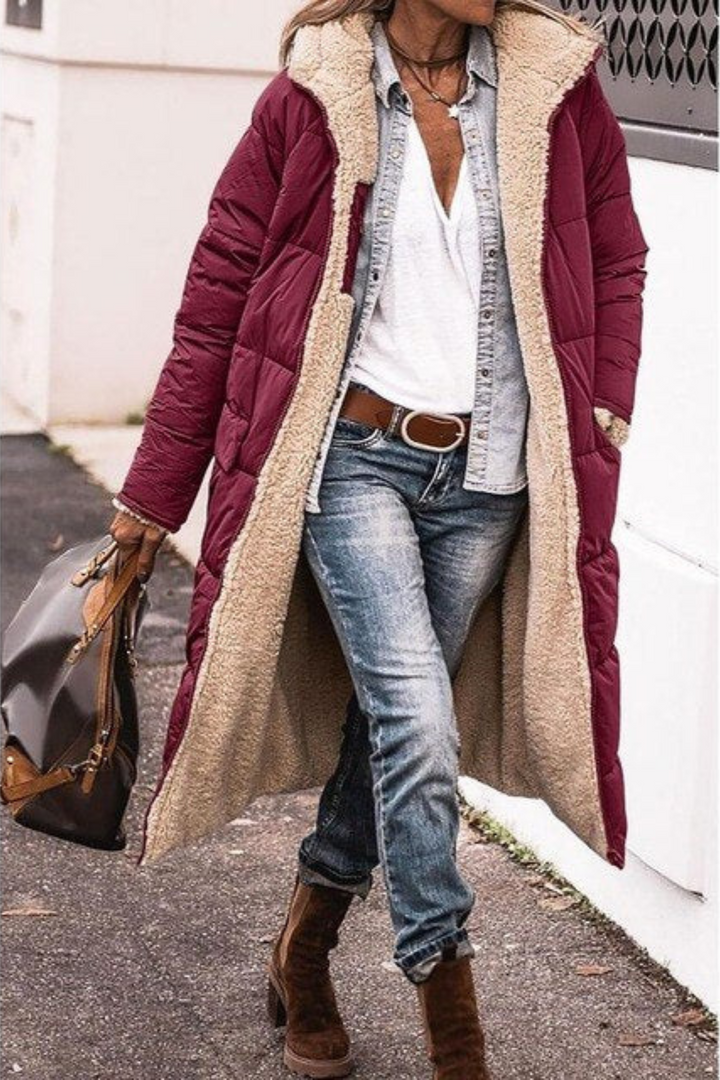Trendy Double-Sided Ladies Winter Coat - Sofia-Bordeaux-S-The Livary