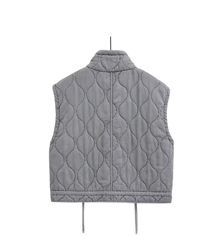Grey Sleeveless Cotton Waistcoat – Thalia-XS-The Livary