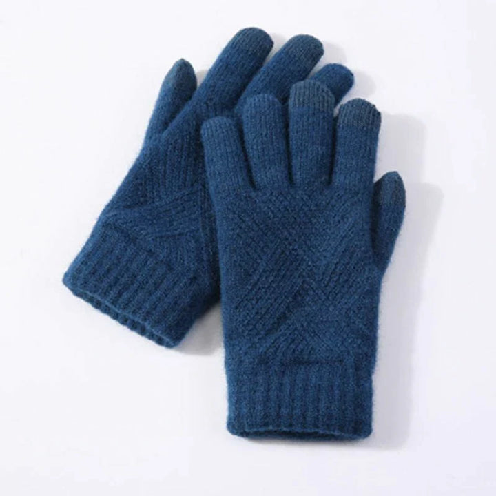 Comfy Knitted Women's Gloves - Isabelle-Dark blue-The Livary