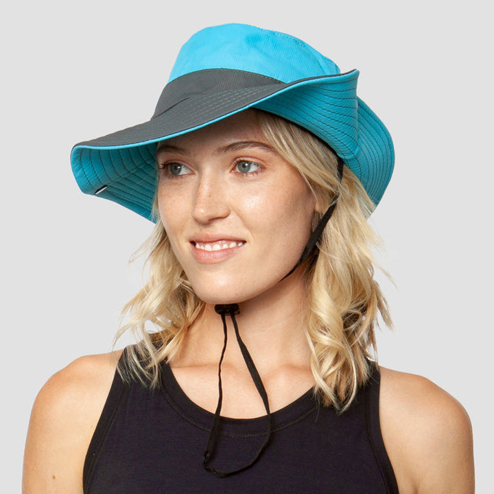 Breathable UV Protection Women's Sun Hat Foldable with Ponytail Opening – Liane (Buy 1, Get 1 FREE)-Blue-The Livary