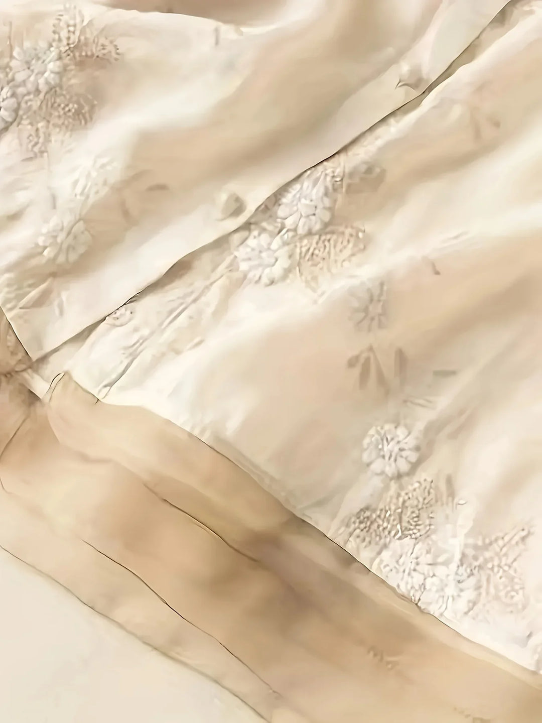 Embroidered Floral Blouse | Eliza | Button Closure | Fashionable-M-Apricot-The Livary