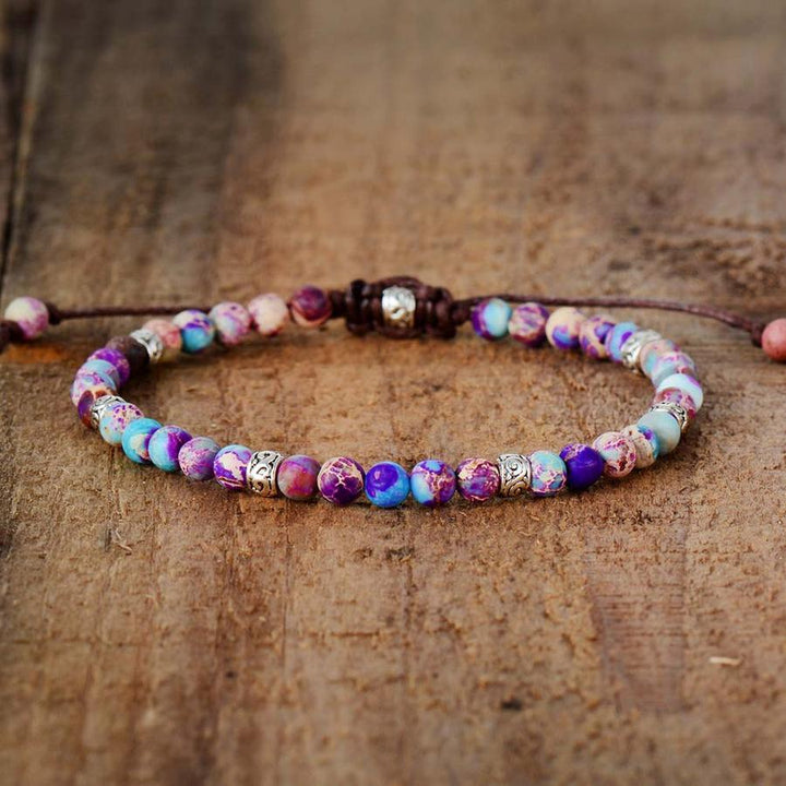Energy Bracelet Jasper - Nyima-Purple-6.69 inches-The Livary