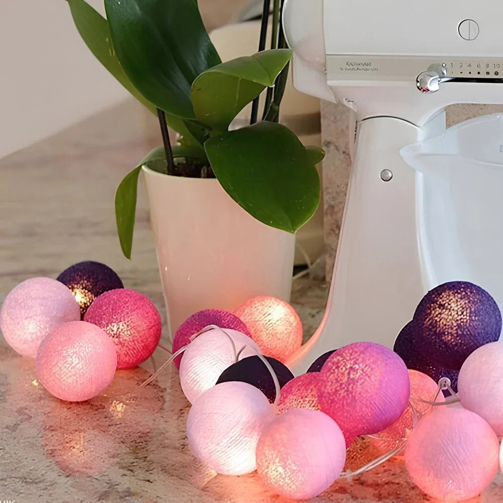 Atmospheric Ball String Lights - LumaBreeze-Lavender-59.05 inch es-USB-The Livary