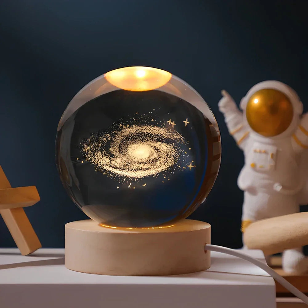 3D Engraved Crystal Sphere - Celestia-Milky Way-The Livary