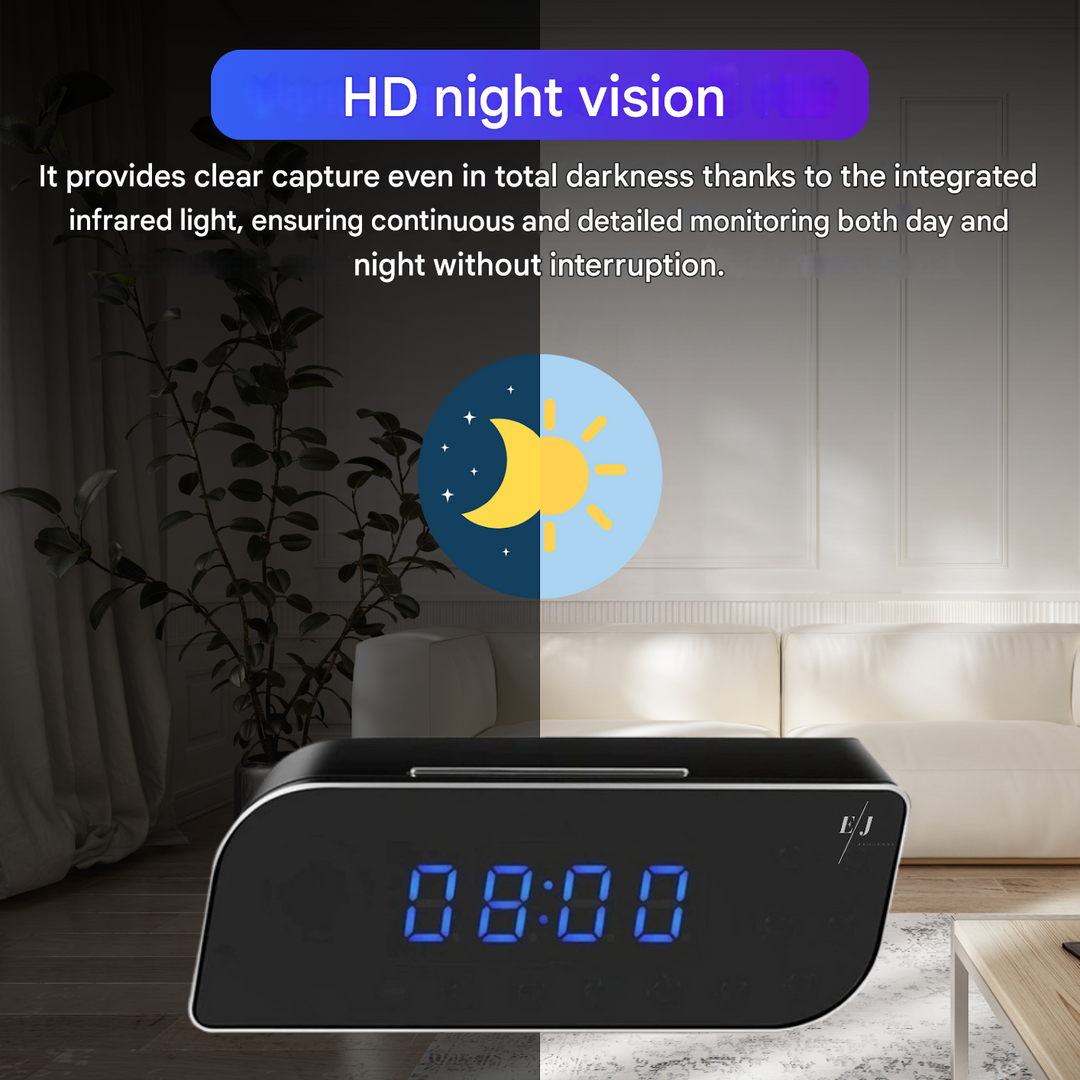 Digital Alarm Clock with Hidden Surveillance Camera – StealthClock Cam-No memory-The Livary