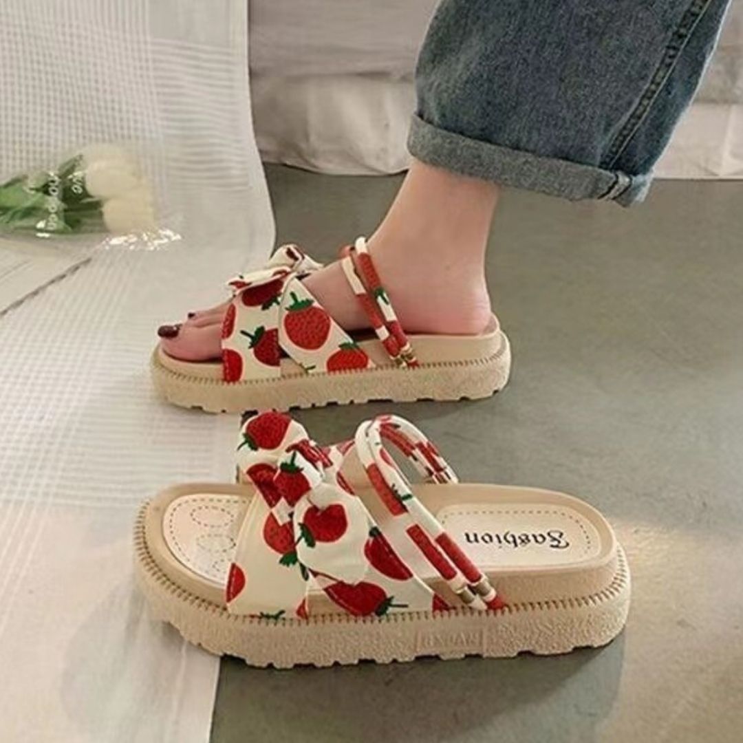 Comfortable summer sandals for women – Liana-Strawberry-2.5-The Livary