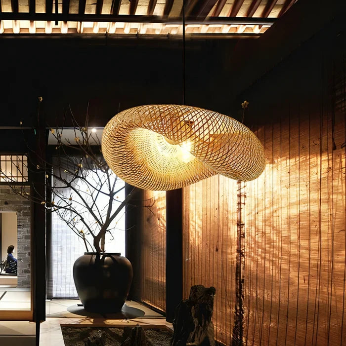 Trendy Rattan Pendant Light - NaturGlow