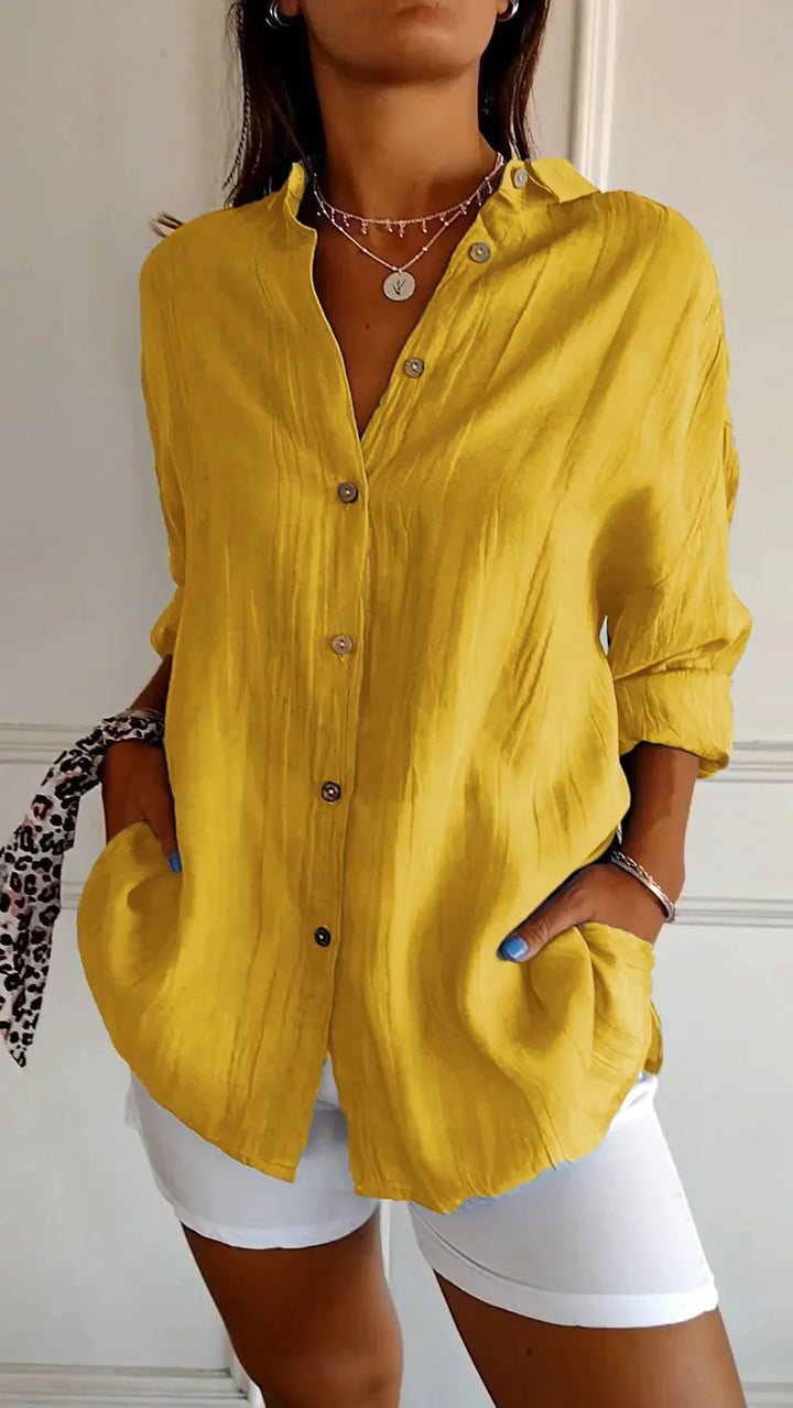 Lightweight Ladies Blouse - Elodie-Yellow-S-The Livary