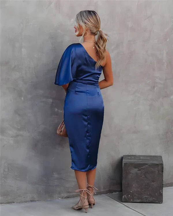 Trendy Silk Party Dress - Celina-Blue-XS-The Livary