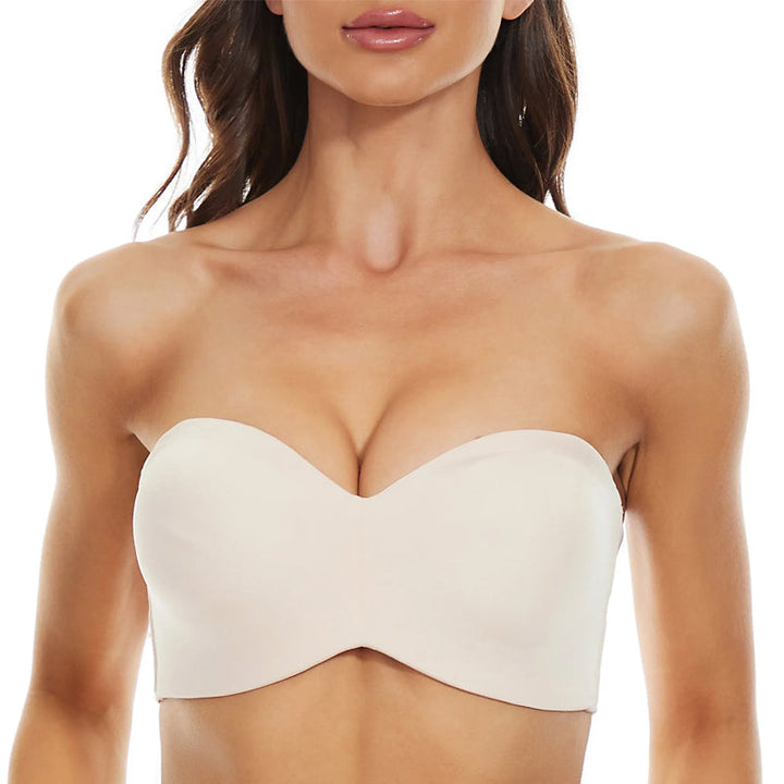 Seamless bandeau bra with removable straps – Camille-Beige-30-B-The Livary