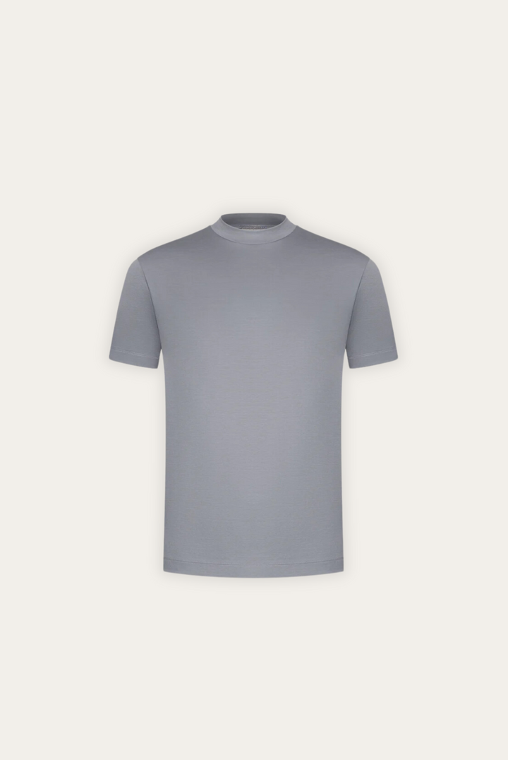Stylish men's t-shirt made of mercerised cotton – Dario-Silver-XS-The Livary