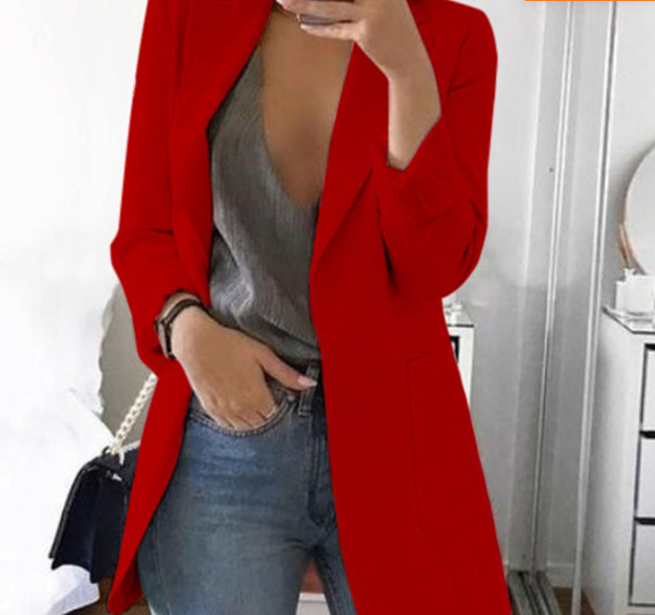 Trendy Ladies Blazer Vest - Elise-Red-S-The Livary
