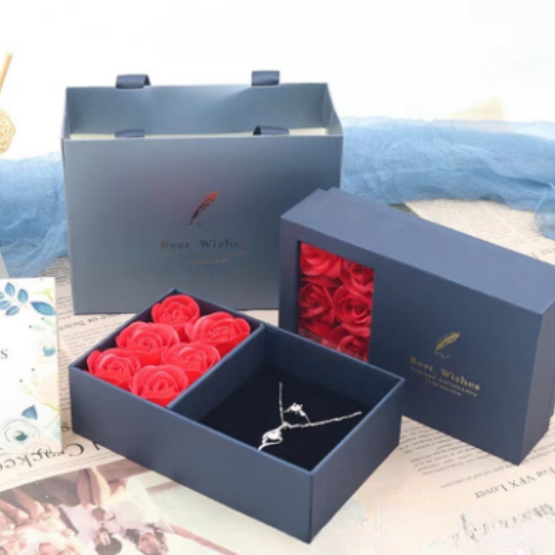 Luxury Diamond Necklace - Livia-Gold with Roses-The Livary