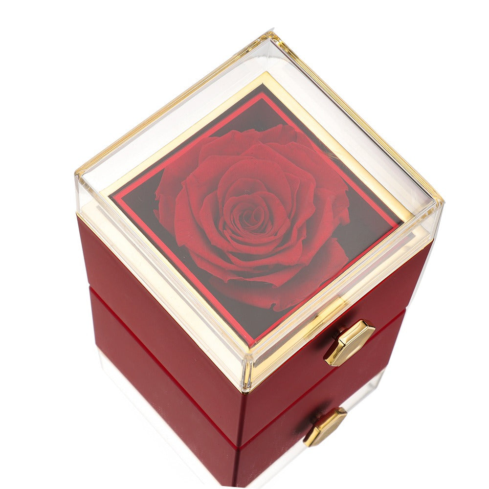 Necklace & Rose in Luxury Jewellery Box with Hidden Surprise - Lunavia-14k White Gold-The Livary