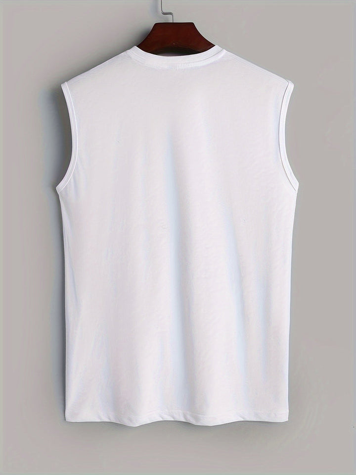 Sleeveless shirt with bird print cotton summer look - Noah (1+1 FREE)-White-M(48)-The Livary