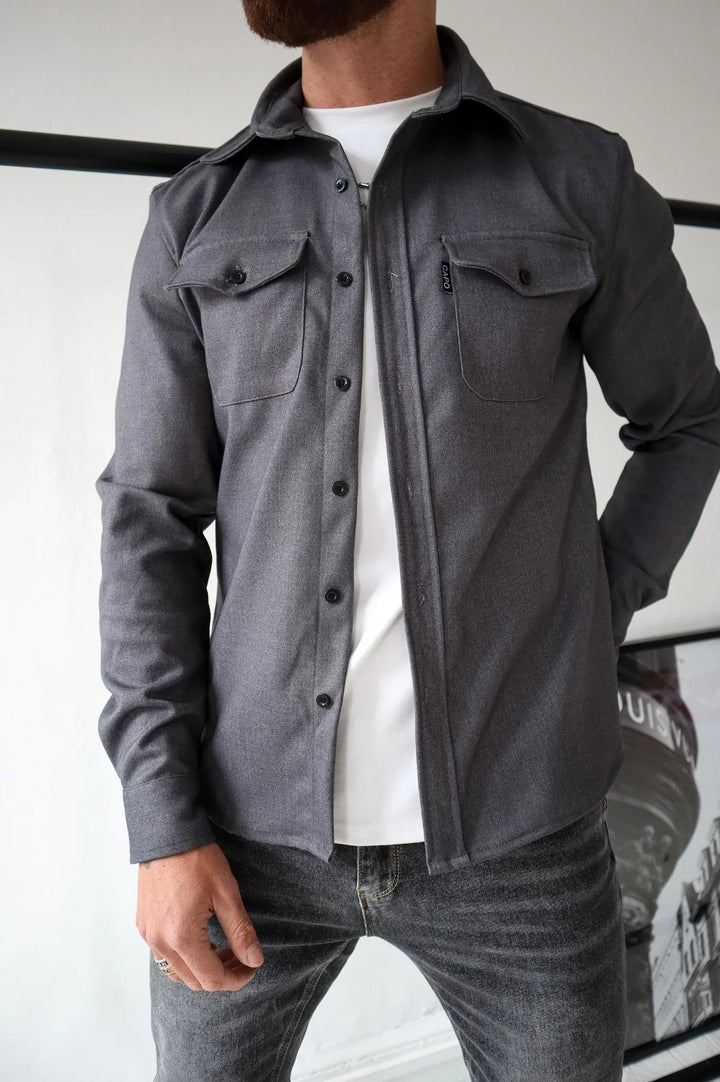 Modern Shirt Jacket for Men – Elias-Dark grey-S-The Livary