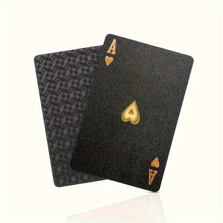 Luxury Black Playing Cards - Waterproof & Flexible with Storage Box - Noctura