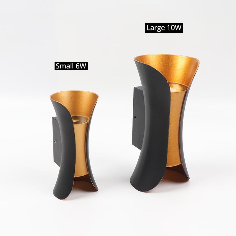 Modern LED Outdoor Wall Lamp - LumiEdge-Black and Gold-Small 6W-Warm white-The Livary