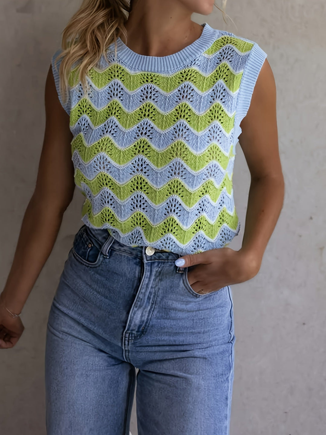 Trendy summer top in knit look | Buy 1, get 1 free - StrickGlow-S-The Livary