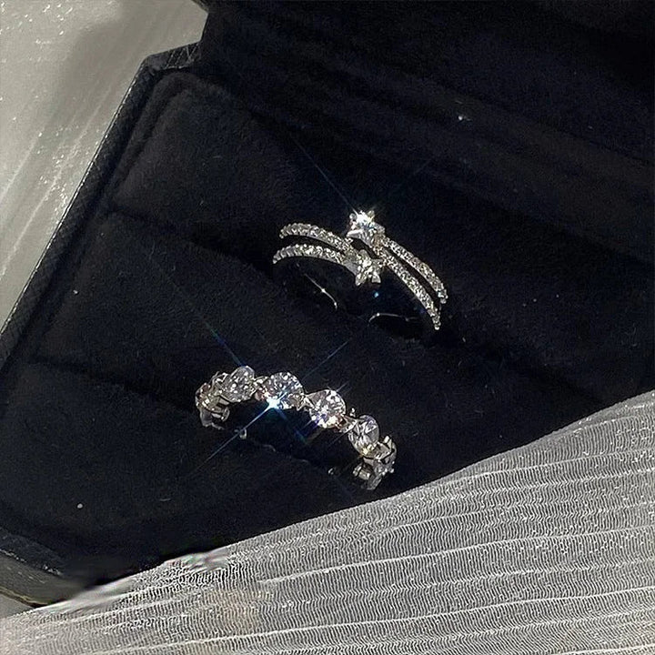 Double Layered Star Ring Set - Astrid-Set-The Livary