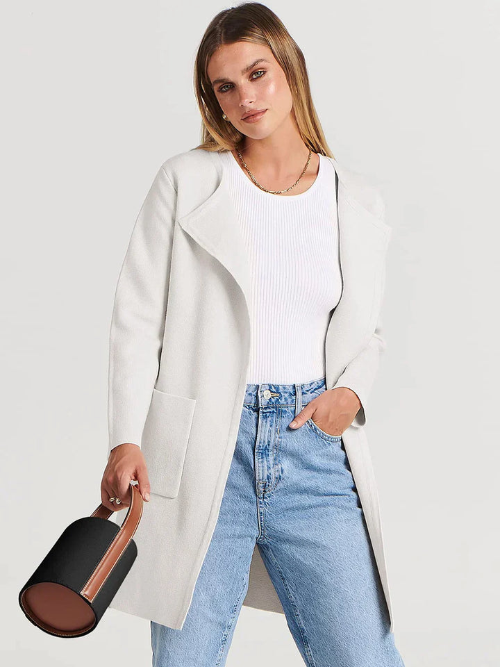 Stylish Ladies' Cardigan - Djamila-White-S (36)-The Livary
